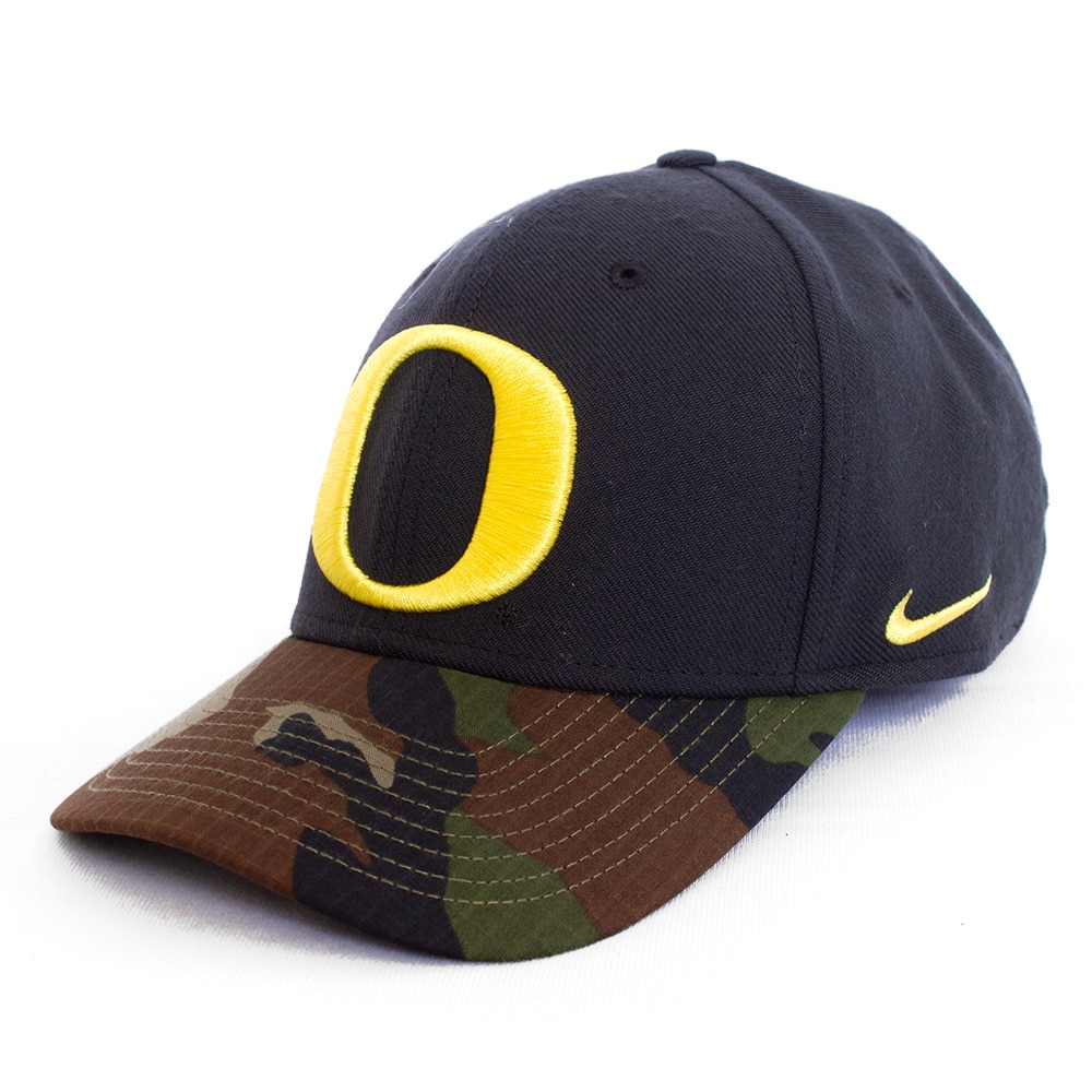 Classic Oregon O, Nike, Black, Curved Bill, Performance/Dri-FIT, Accessories, Unisex, Camo, Military, Flex Fit, Hat, 812087